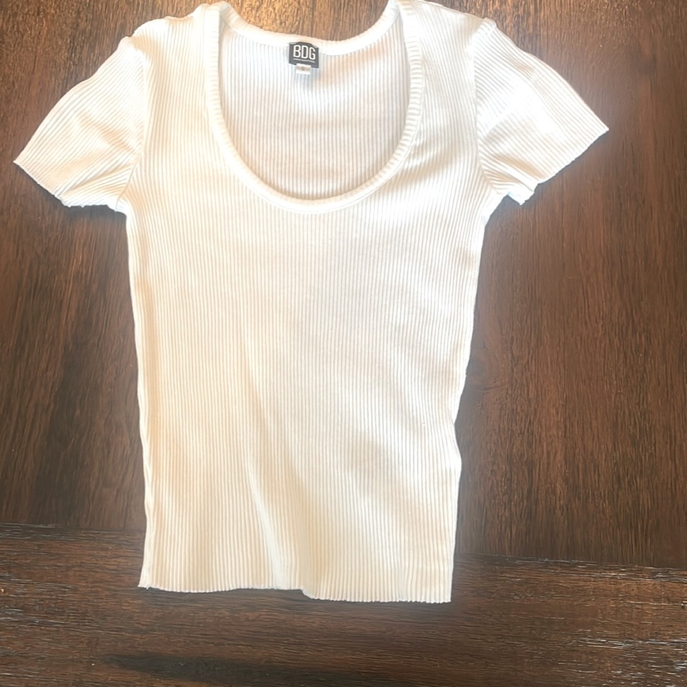 White tight low u neck from Urban Outfitters